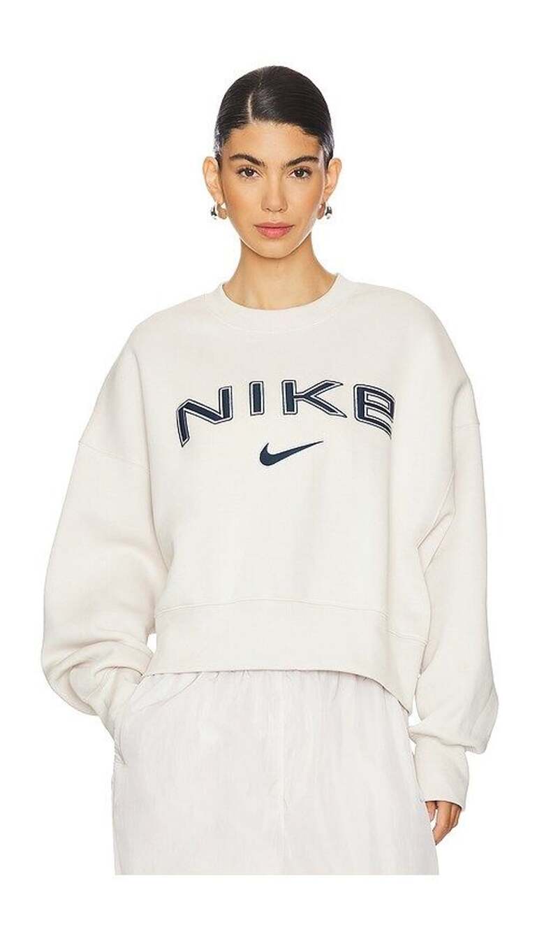 Nike Women's Sportswear Phoenix Fleece Crewneck Sweatshirt Orewood White